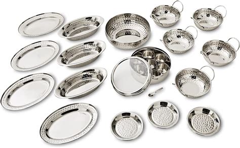 Tower T700064 17 Piece Hammered Balti Set, Indian Feast, 